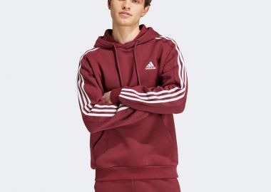 ADIDAS ESSENTIALS FLEECE 3-STRIPES HOODIE ΚΟΚΚΙΝΟ - ADIDAS PERFORMANCE - 
