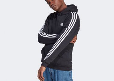 ADIDAS ESSENTIALS FLEECE 3-STRIPES HOODIE ΜΑΥΡΟ - ADIDAS PERFORMANCE - 
