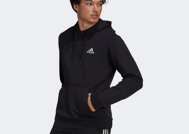 ADIDAS ESSENTIALS FLEECE HOODIE ΜΑΥΡΟ - ADIDAS PERFORMANCE - 