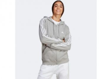 Adidas Essentials Γυναικεία Ζακέτα Φούτερ με Κουκούλα Γκρι IC9917 - adidas performance - 