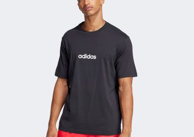 ADIDAS ESSENTIALS LINEAR SINGLE JERSEY T-SHIRT ΜΑΥΡΟ - ADIDAS PERFORMANCE - 