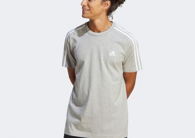 ADIDAS ESSENTIALS SINGLE JERSEY 3-STRIPES T-SHIRT ΓΚΡΙ - ADIDAS PERFORMANCE - 