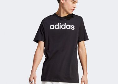ADIDAS ESSENTIALS SINGLE JERSEY LINEAR EMBROIDERED LOGO T-SHIRT ΜΑΥΡΟ - ADIDAS PERFORMANCE - 