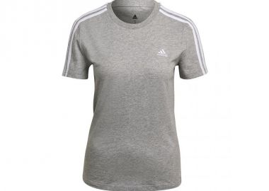 Adidas Essentials Slim 3-Stripes Γυναικείο Αθλητικό T-shirt Γκρι GL0785 - adidas performance - 