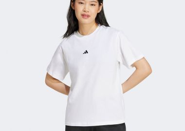 ADIDAS ESSENTIALS SMALL LOGO COTTON T-SHIRT ΑΣΠΡΟ - ADIDAS PERFORMANCE - 