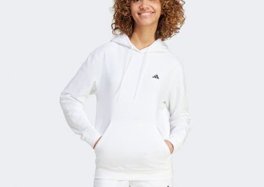 ADIDAS ESSENTIALS SMALL LOGO FEEL COZY HOODIE ΑΣΠΡΟ - ADIDAS PERFORMANCE - 