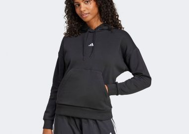 ADIDAS ESSENTIALS SMALL LOGO FEEL COZY HOODIE ΜΑΥΡΟ - ADIDAS PERFORMANCE - 