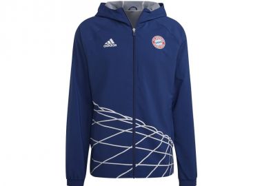 Adidas FC Bayern Graphic Ανδρικό Χειμωνιάτικο Μπουφάν Αντιανεμικό Victory Blue HT8828 - adidas performance - 
