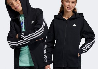 ADIDAS FUTURE ICONS 3-STRIPES FULL-ZIP HOODED TRACK TOP ΜΑΥΡΟ - ADIDAS PERFORMANCE - 