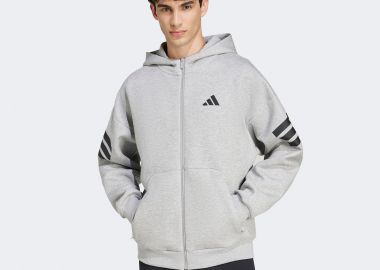 ADIDAS FUTURE ICONS 3-STRIPES FULL-ZIP HOODIE ΓΚΡΙ - ADIDAS PERFORMANCE - 