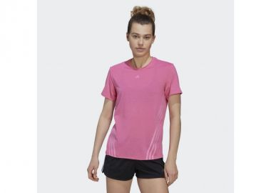 Adidas Γυναικείο Αθλητικό T-shirt Ριγέ Μπορντό HK0494 - adidas performance - 