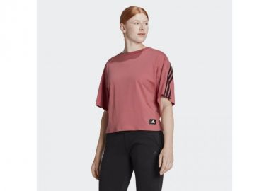 Adidas Γυναικείο Αθλητικό T-shirt Ριγέ Μπορντό HK0494 - adidas performance - 