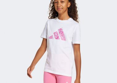 ADIDAS KIDS ANIMAL-PRINT GRAPHIC LOGO T-SHIRT ΑΣΠΡΟ - ADIDAS PERFORMANCE - 