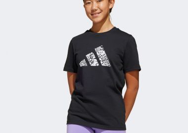 ADIDAS KIDS ANIMAL-PRINT GRAPHIC LOGO T-SHIRT ΜΑΥΡΟ - ADIDAS PERFORMANCE - 