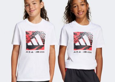 ADIDAS KIDS CAMO LOGO T-SHIRT ΑΣΠΡΟ - ADIDAS PERFORMANCE - 