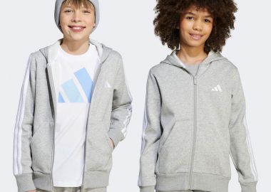 ADIDAS KIDS ESSENTIALS FULL-ZIP HOODIE ΓΚΡΙ - ADIDAS PERFORMANCE - 