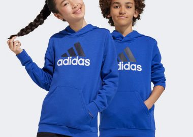 ADIDAS KIDS ESSENTIALS TWO-COLORED BIG LOGO COTTON HOODIE ΜΠΛΕ - ADIDAS PERFORMANCE - 