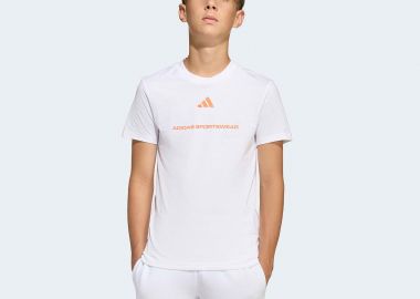 ADIDAS KIDS SLOGAN SINGLE JERSEY T-SHIRT ΑΣΠΡΟ - ADIDAS PERFORMANCE - 