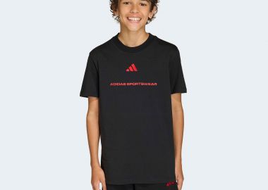 ADIDAS KIDS SLOGAN SINGLE JERSEY T-SHIRT ΜΑΥΡΟ - ADIDAS PERFORMANCE - 