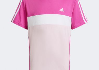 ADIDAS KIDS TIBERIO 3-STRIPES COLORBLOCK COTTON T-SHIRT ΡΟΖ - ADIDAS PERFORMANCE - 