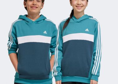 ADIDAS KIDS TIBERIO 3-STRIPES COLORBLOCK FLEECE HOODIE ΜΠΛΕ - ADIDAS PERFORMANCE - 