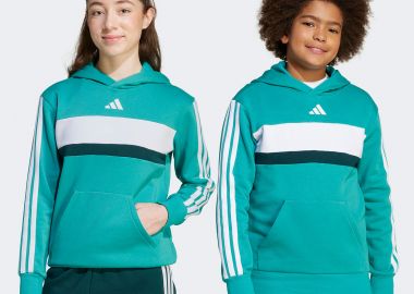 ADIDAS KIDS TIBERIO 3-STRIPES COLORBLOCK FLEECE HOODIE ΠΡΑΣΙΝΟ - ADIDAS PERFORMANCE - 