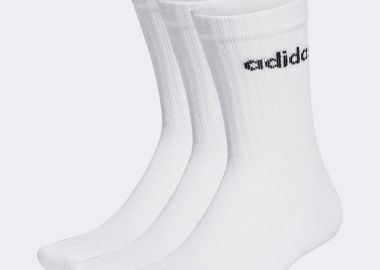 ADIDAS LINEAR CREW CUSHIONED SOCKS 3 PAIRS ΑΣΠΡΟ - ADIDAS PERFORMANCE - 