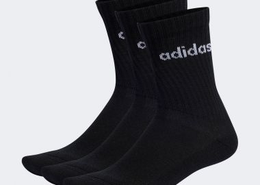 ADIDAS LINEAR CREW CUSHIONED SOCKS 3 PAIRS ΜΑΥΡΟ - ADIDAS PERFORMANCE - 