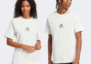 ADIDAS LOUNGE PIZZA GRAPHIC T-SHIRT ΑΣΠΡΟ - ADIDAS PERFORMANCE - 