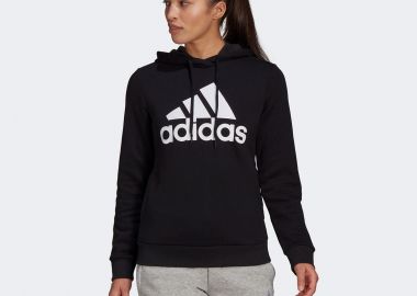 ADIDAS LOUNGEWEAR ESSENTIALS LOGO FLEECE HOODIE ΜΑΥΡΟ - ADIDAS PERFORMANCE - 