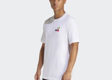 ADIDAS MINI EMBROIDERY SURFING GRAPHIC T-SHIRT ΑΣΠΡΟ - ADIDAS PERFORMANCE - 