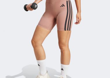 ADIDAS OPTIME ESSENTIALS 3-STRIPES SHORT LEGGINGS ΚΑΦΕ - ADIDAS PERFORMANCE - 