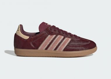 adidas Samba OG Maroon Sand Strata Pony Women's JP5330 MBS - adidas Originals - 