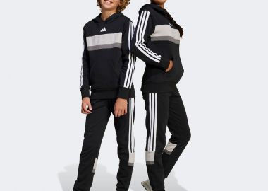 ADIDAS SEASONAL ESSENTIALS TIBERIO 3-STRIPES FLEECE KIDS PANTS ΜΑΥΡΟ - ADIDAS PERFORMANCE - 