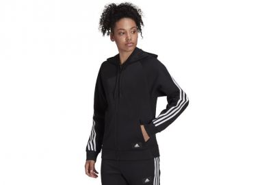 Adidas Sportswear Future Icons 3-Stripes Γυναικεία Φούτερ Ζακέτα με Κουκούλα Μαύρη H57287 - adidas performance - 