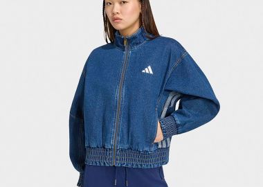 ADIDAS SPORTSWEAR STADIUM WASHED DENIM LOOSE FIT JACKET ΜΠΛΕ - ADIDAS PERFORMANCE - 