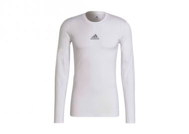 Adidas TechFit GU7334 Ανδρική Ισοθερμική Μακρυμάνικη Μπλούζα Compression Λευκή - adidas performance - 
