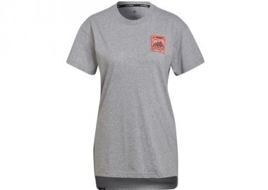 Adidas Terrex Patch Mountain Γυναικείο Αθλητικό T-shirt Fast Drying Γκρι H50943 - adidas performance - 