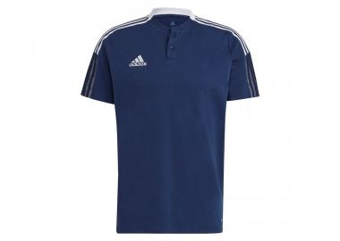 Adidas Tiro 21 Ανδρική Μπλούζα με Κουμπιά Κοντομάνικη Navy Μπλε GH4462 - adidas performance - 