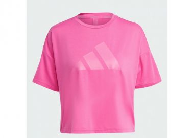 Adidas Train Icons 3 Bar Logo Γυναικείο Αθλητικό T-shirt Fast Drying Ροζ HS2345 - adidas performance - 