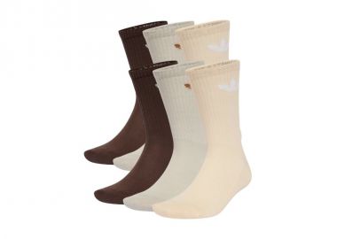 Adidas Trefoil Cushion Crew Socks 6 Pairs Beige Brown IX5274 - adidas performance - 