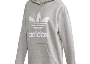 Adidas Trefoil Μακρύ Γυναικείο Φούτερ με Κουκούλα Γκρι FM3304 - adidas Originals - 