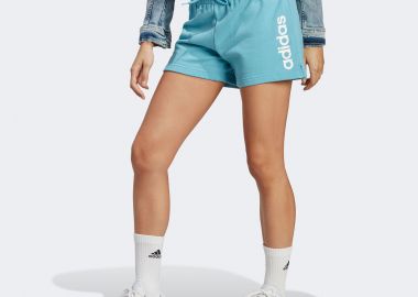 ADIDAS W ESSENTIALS LINEAR FRENCH TERRY SHORTS ΜΠΛΕ - ADIDAS PERFORMANCE - 
