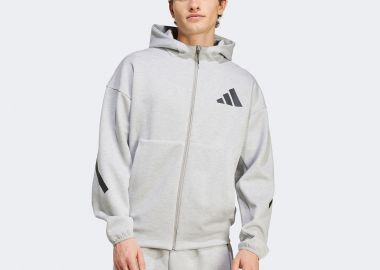 ADIDAS Z.N.E. FULL-ZIP HOODED TRACK JACKET ΓΚΡΙ - ADIDAS PERFORMANCE - 