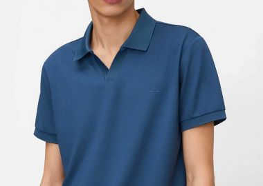 Adolfo Domínguez ανδρική μπλούζα πόλο Regular Fit - 174041626 Denim Blue Σκούρο - ADOLFO DOMINGUEZ - 