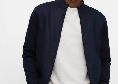Adolfo Domínguez ανδρικό jacket από βαμβάκι και λινάρι - 152061622 Μπλε Σκούρο - ADOLFO DOMINGUEZ - 