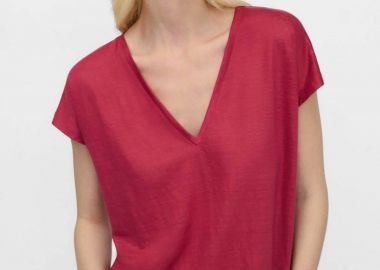 Adolfo Domínguez γυναικείο Τ-Shirt λινό - 272041783 Βυσσινί - ADOLFO DOMINGUEZ - 