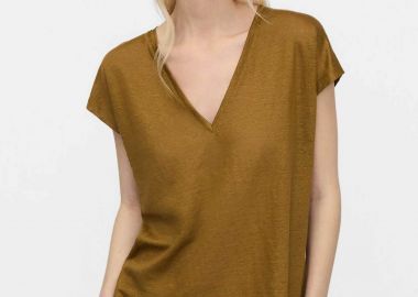 Adolfo Domínguez γυναικείο Τ-Shirt λινό - 272041783 Χακί - ADOLFO DOMINGUEZ - 