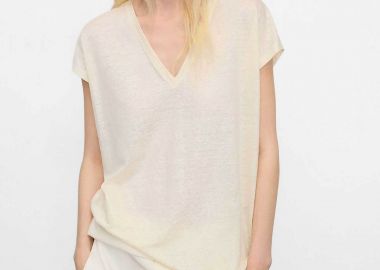 Adolfo Domínguez γυναικείο Τ-Shirt λινό - 272041783 Εκρού - ADOLFO DOMINGUEZ - 
