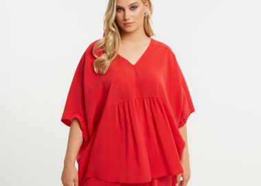 Αέρινη μπλούζα από modal με V-λαιμόκοψη - MAT FASHION - 